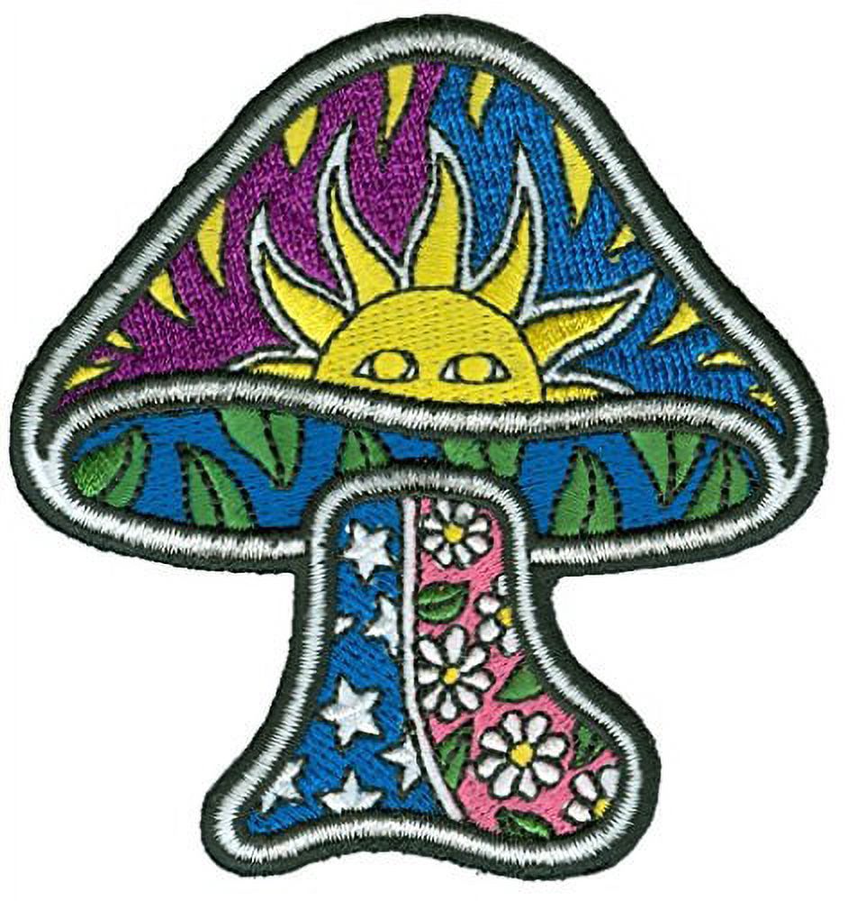 Sun Mushroom - Dan Morris, Sew on Embroidered PATCH for Jeans, Jackets,  Pants for Men Women and Kids - 3.25 x 3.25 